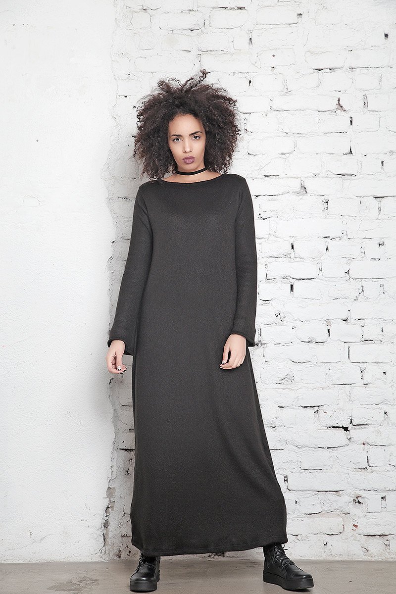 gesponsord resultaat Sloppenwijk Longsleeve Maxi Dress In Black - ALLSEAMS