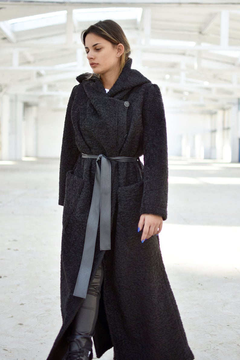 Maxi Coat With Side Slits   ALLSEAMS