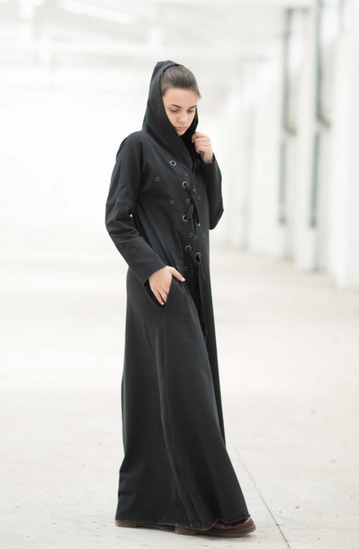 Maxi Dress, Black Maxi Dress, Hooded Dress, Plus Size Maxi Dress, Plus Size Clothing, Floor Length Dress, Hoodie Dress, Gothic Clothing