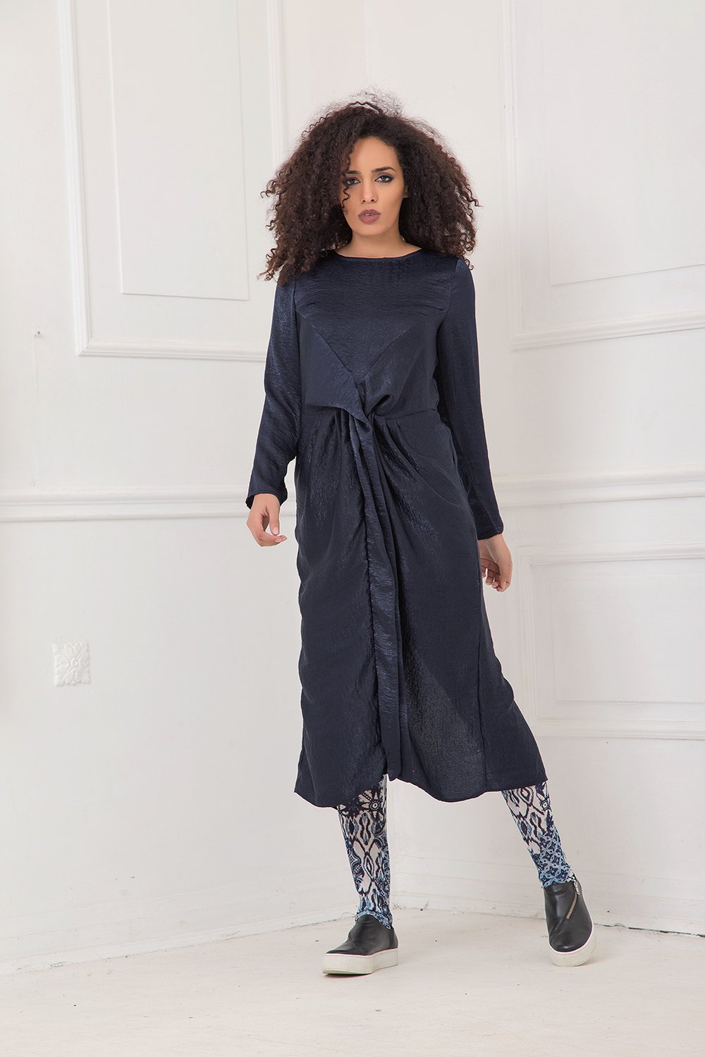Navy Long Sleeve Midi Dress on Sale, UP TO 56% OFF | www 