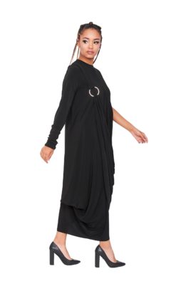 Black Maxi Dress, Asymmetrical Dress, Plus Size Maxi Dress, Black Casual Dress, Maxi Dress, Women Dress, Black Dress, Long Sleeved Dress