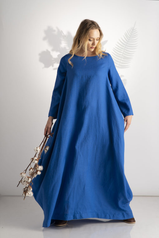 Royal Blue Linen Dress - ALLSEAMS
