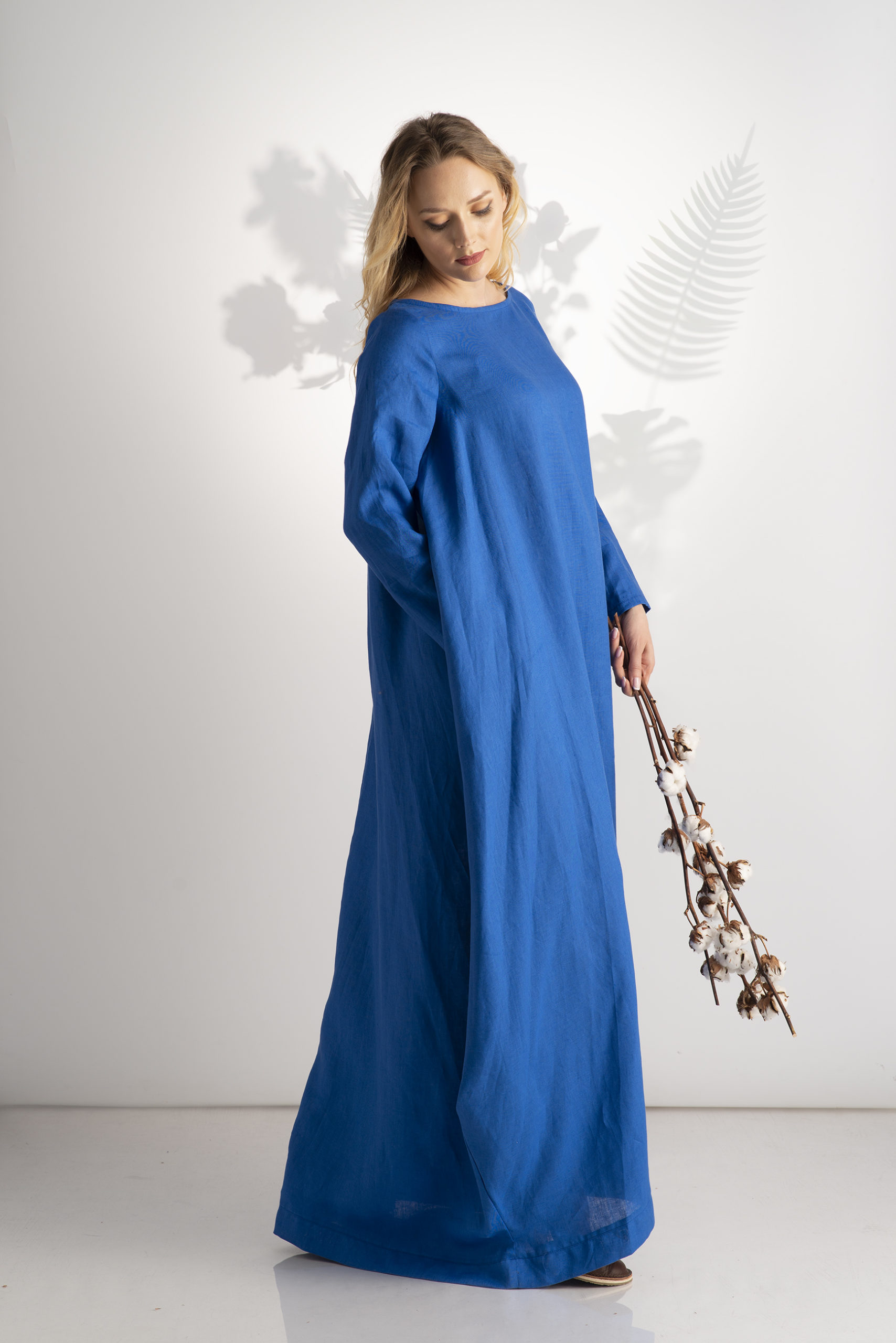 Royal Blue Linen Dress - ALLSEAMS