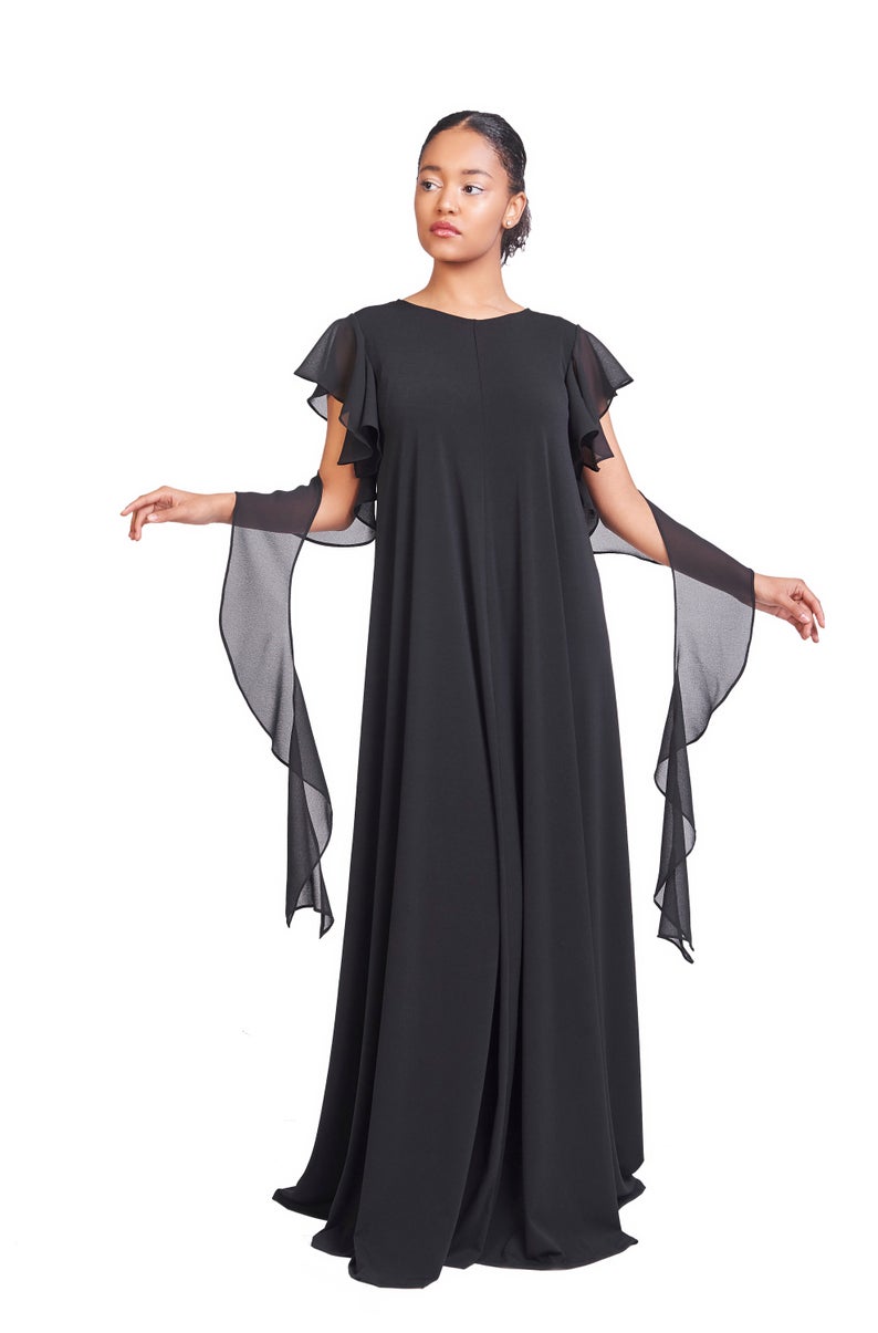 Long Dress with Ruffle Sleeves - ALLSEAMS