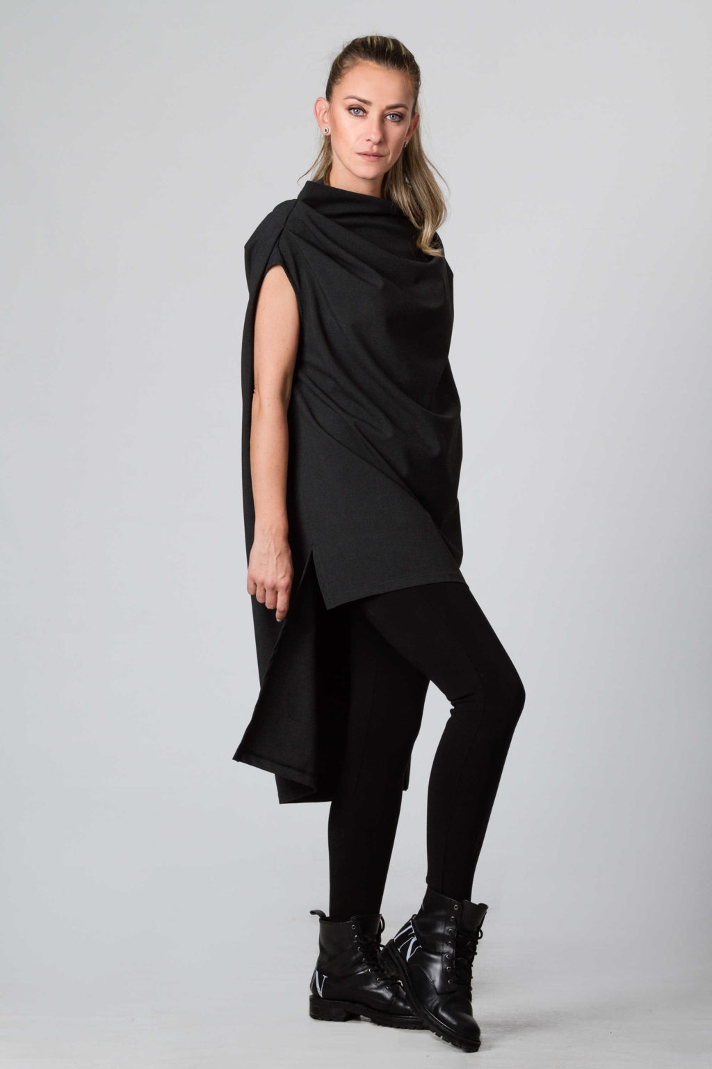 Cowl neck sleeveless single layer tunic main image 0