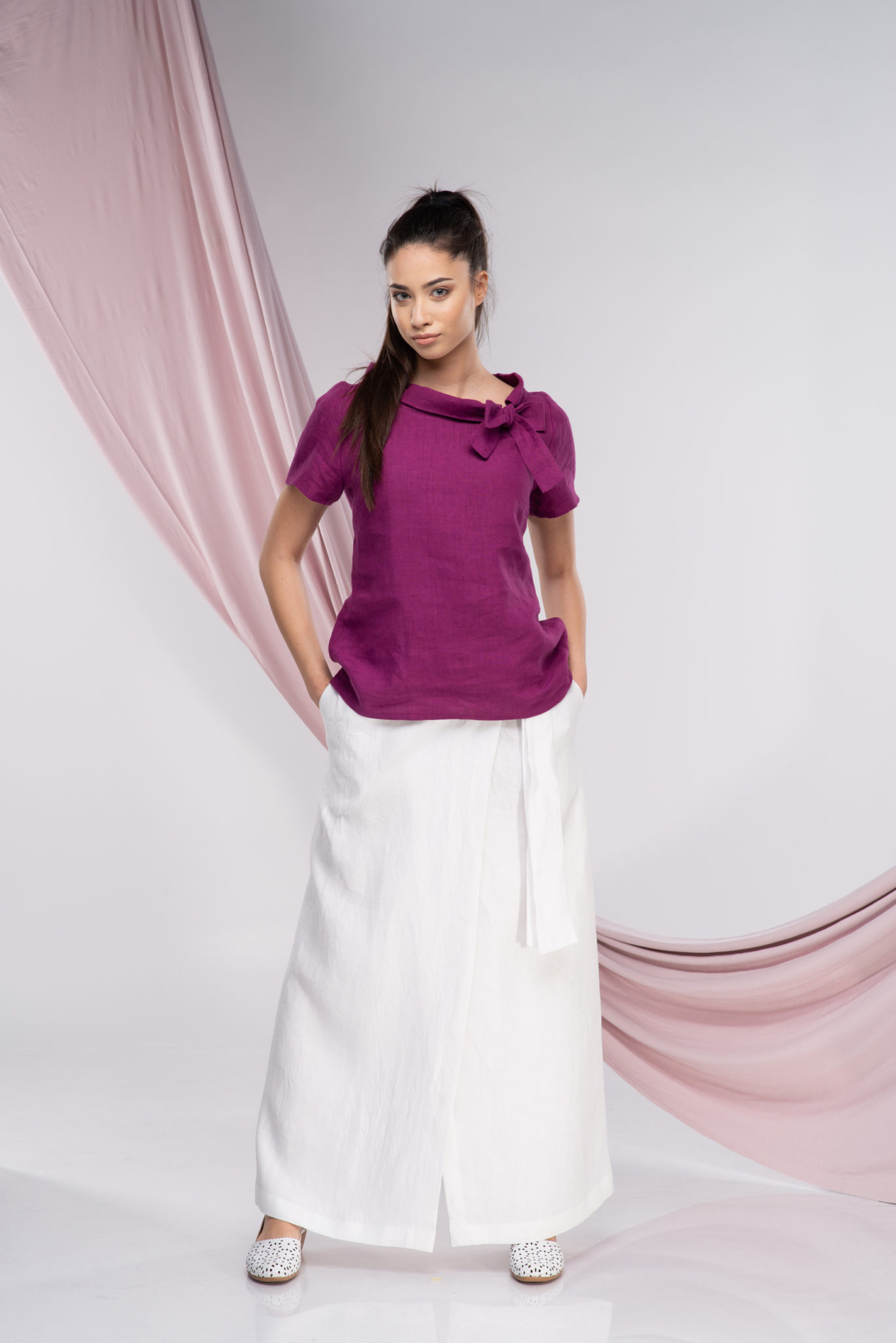 Linen Blouse With Ribbon ALLSEAMS