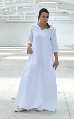 Hooded Linen Dress - ALLSEAMS
