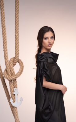 Black Tunic Dress, Women Tunic Dress, Loose Fit Tunic, Drape Tunic, Asymmetric Tunic, Turtleneck Tunic, Deconstructed Top, Plus Size Tunic