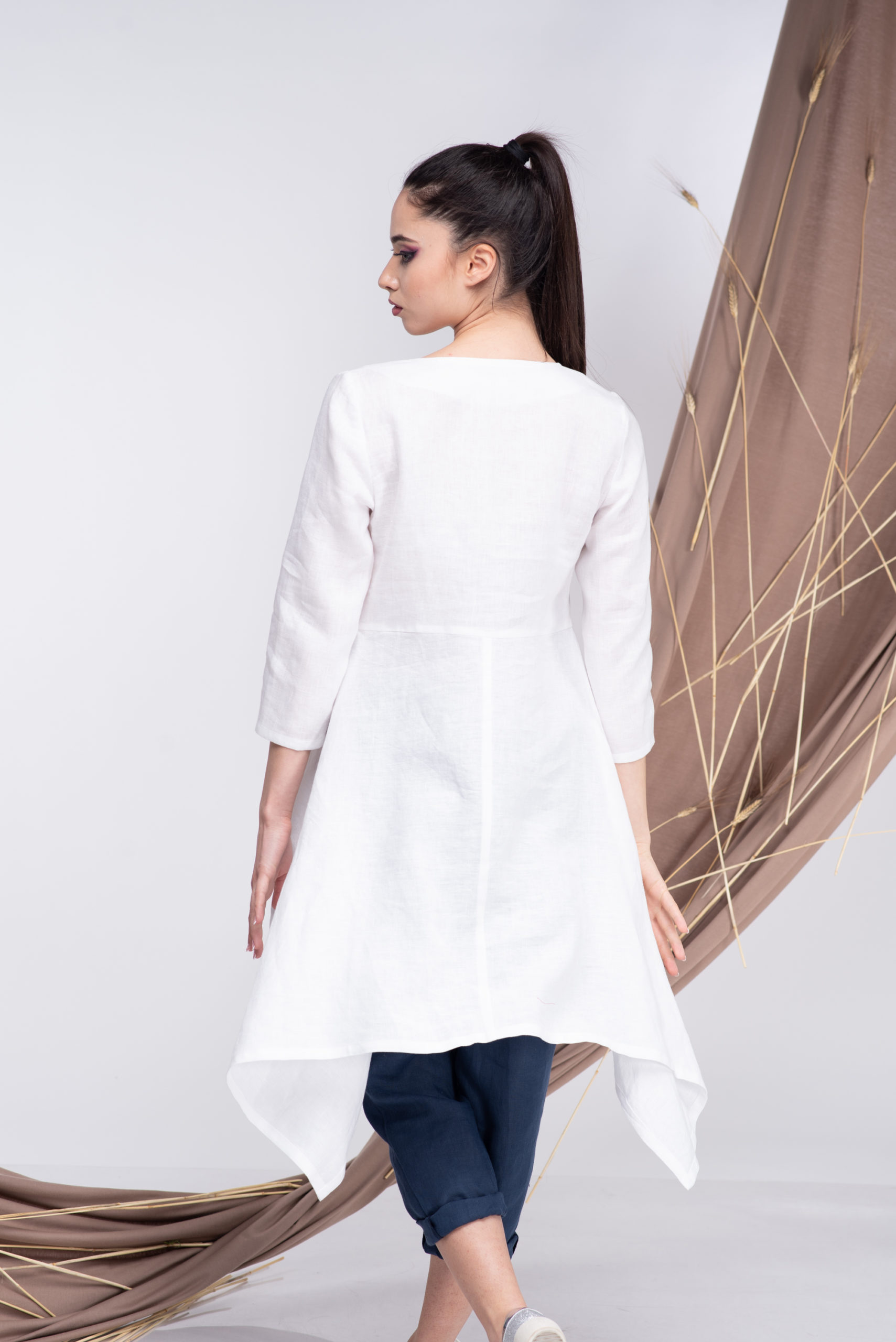 Long Sleeve Linen Tunic - ALLSEAMS