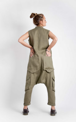 Linen Jumpsuit With Pockets - ALLSEAMS