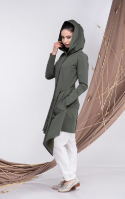 Cardigan Women, Hooded Jacket, Plus Size Cardigan, Assymetrical Jacket, Elven Hoodie, Hooded Cardigan, Pixie Hoodie, ElvenForest, Jacket with Zipper, Elven Clothing, Khaki Jacket, Festival Clothing, Gothic Trench Coat
