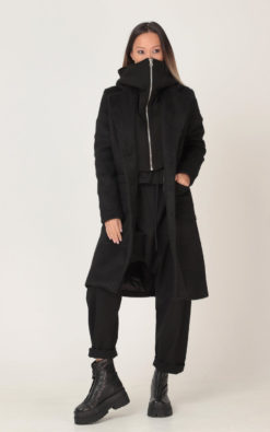 Hooded Winter Coat, Black Hooded Coat, Women Winter Coat, Warm Winter Coat, Plus Size Clothing, Zipper Coat, Classic Coat, Winter Clothing