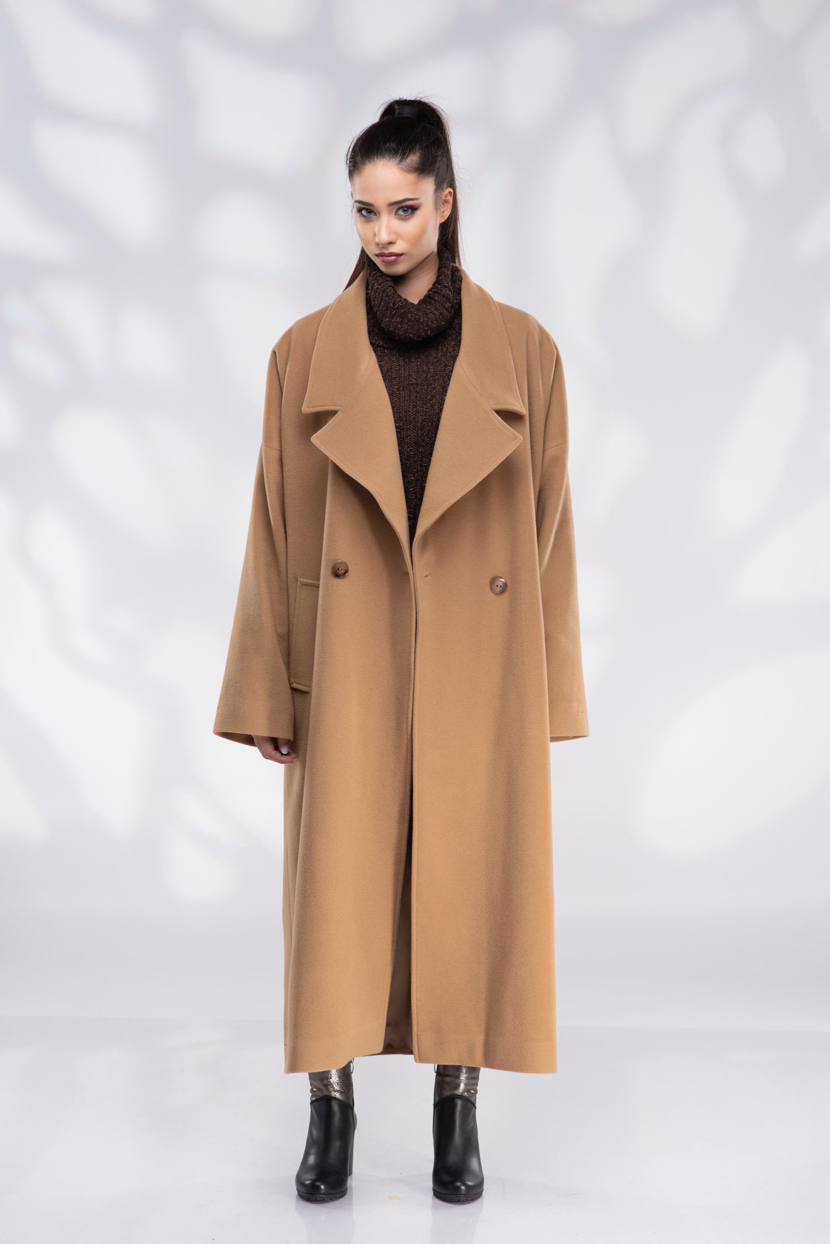 Double Breasted Long Wool Coat For Women Autumn Winter Ladies Long