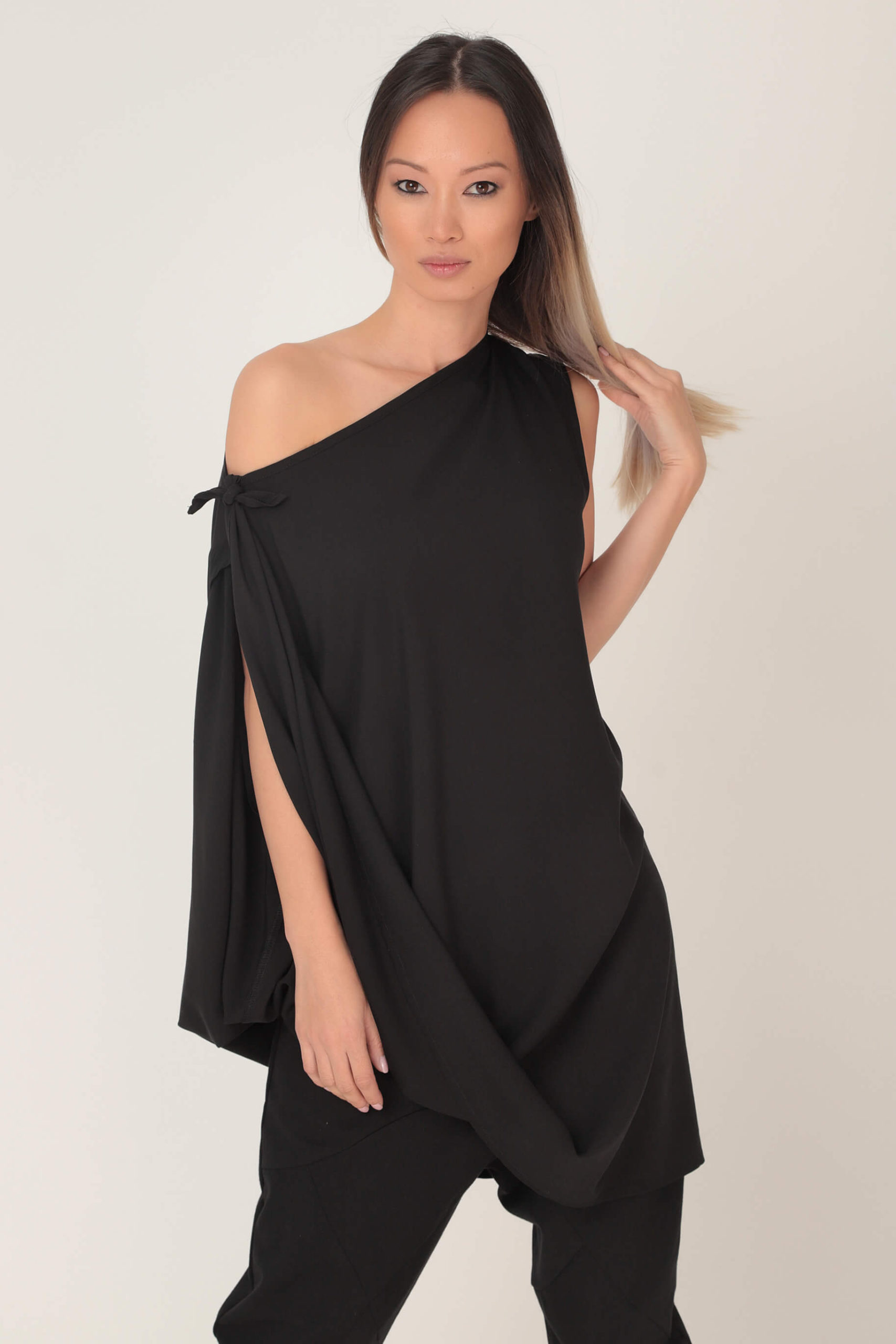 Minimalist Assymetrical Extravagant Off Shoulder Blouse Wrapped top 