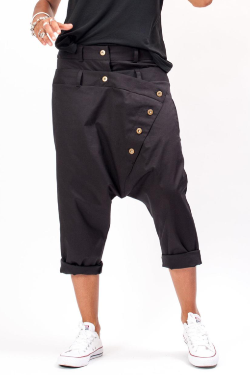 Black navy pants for women, Harem pants women, Capri harem womens pants, Loose fitting pants avant garde clothing for women