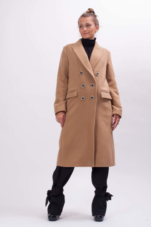 Wool long beige coat from our new winter collection, Handmade wool women's winter coat, Fancy oversized coat, No ordinary long beige coat