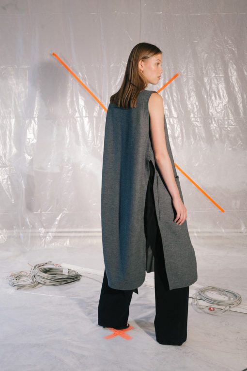 Wool Vest With Side Slits
