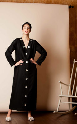 Black Linen Dress, Loose Maxi Dress, Linen Kaftan Dress, Plus Size Linen, Gothic Dress, Long Sleeve Dress, Linen Clothing, Pocket Dress