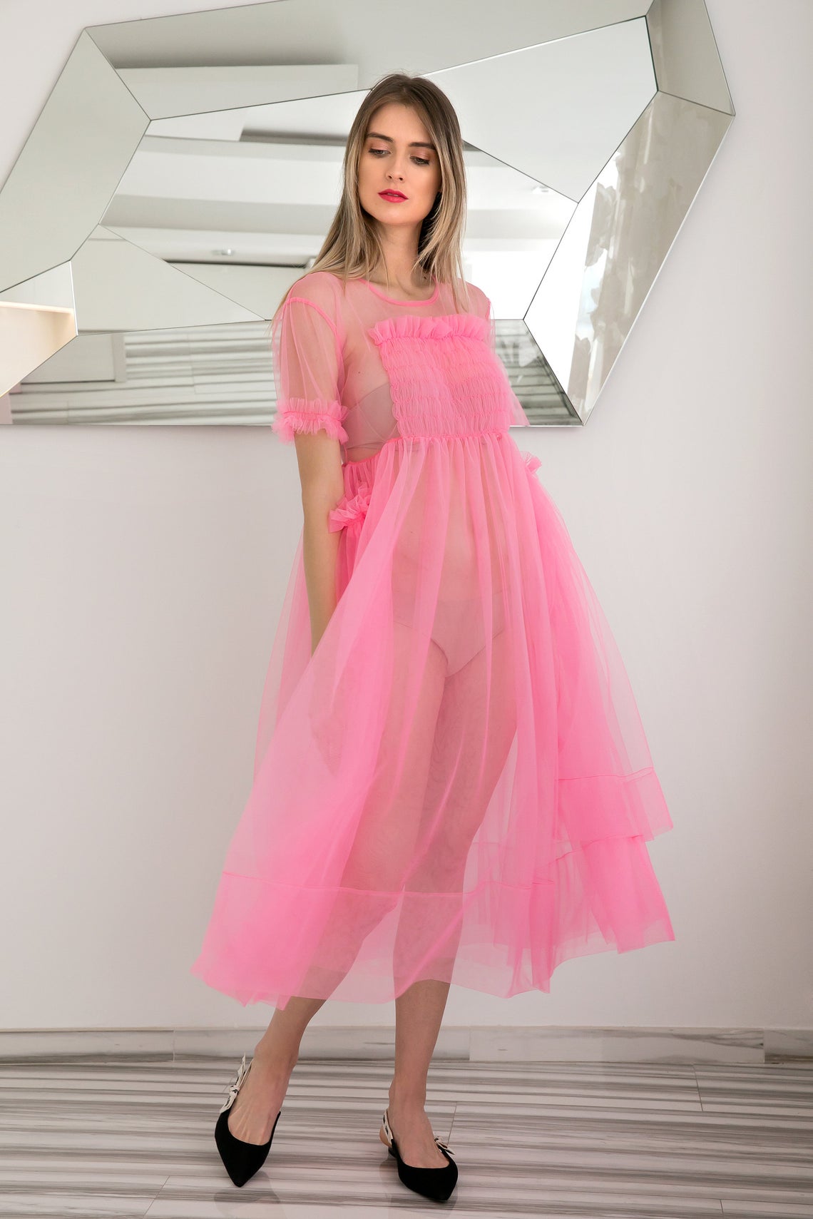 Sheer Pink Dress - ALLSEAMS