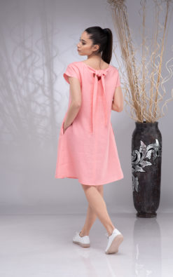 Linen Dress for Women Short Sleeve, Linen Knee-Length Dress, Wedding Boho Dress, Summer Linen Dress, A-line Linen Dress