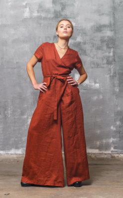 Retro Women Casual Loose Cotton Linen Jumpsuit Overalls Wide Leg Cropped  Pants | Walmart Canada