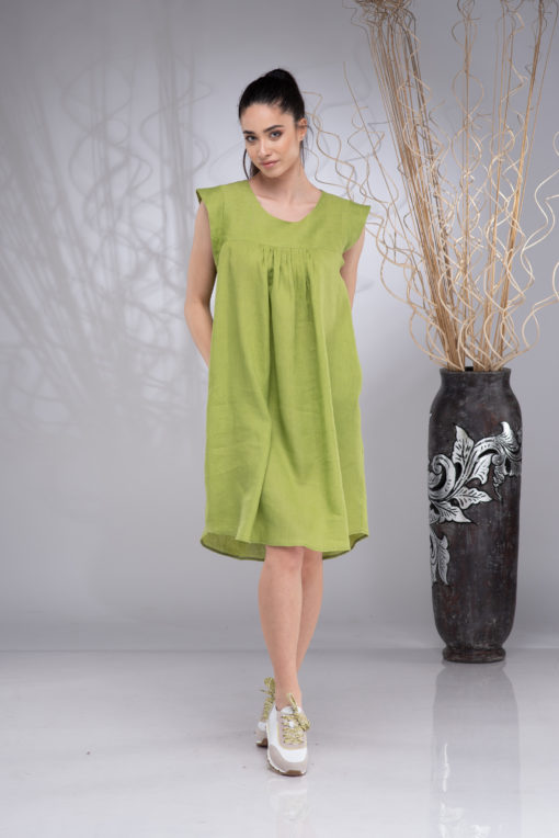 Linen Dress for Women Knee-Length, Linen Tunic Dress, Linen Boho Dress, Sleeveless Linen Summer Dress, Linen Beach Dress