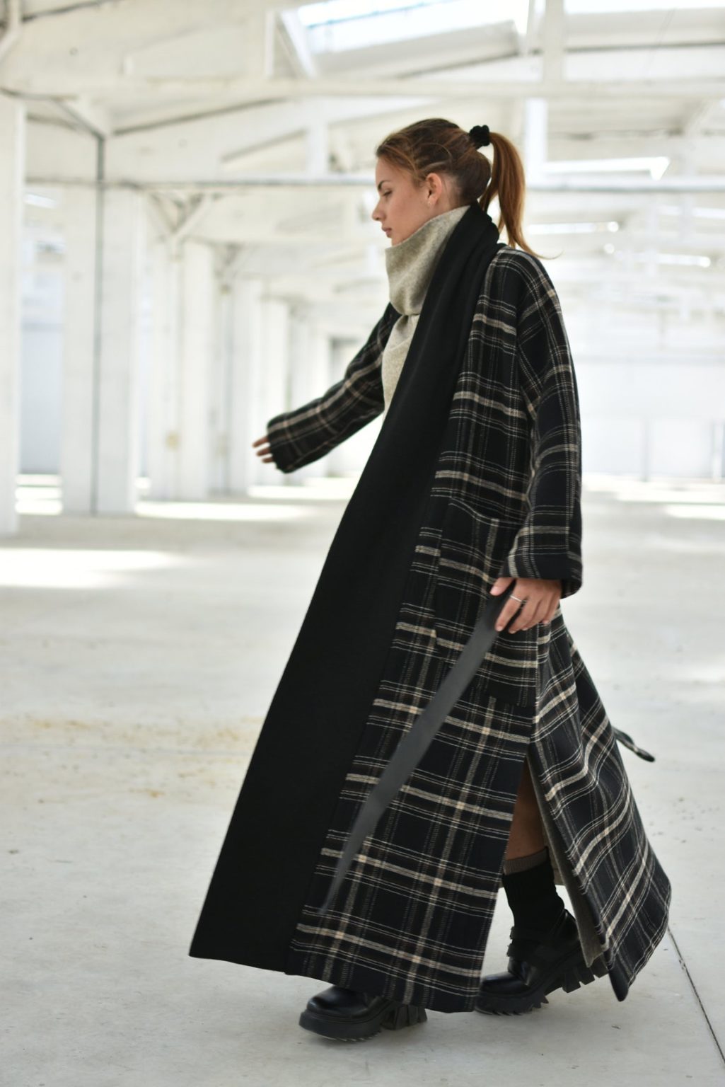 Plaid Wool Winter Maxi Coat ALLSEAMS