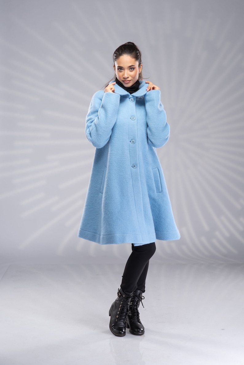 Women's Plus Size Wool Swing Coat | Short, Warm Winter Coat